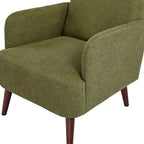 Brooks - Sillón retro - Tela, patas de madera oscura - Verde