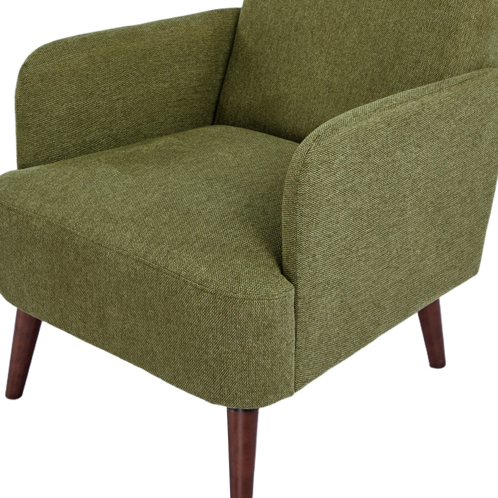 Brooks - Sillón retro - Tela, patas de madera oscura - Verde
