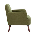Brooks - Sillón retro - Tela, patas de madera oscura - Verde