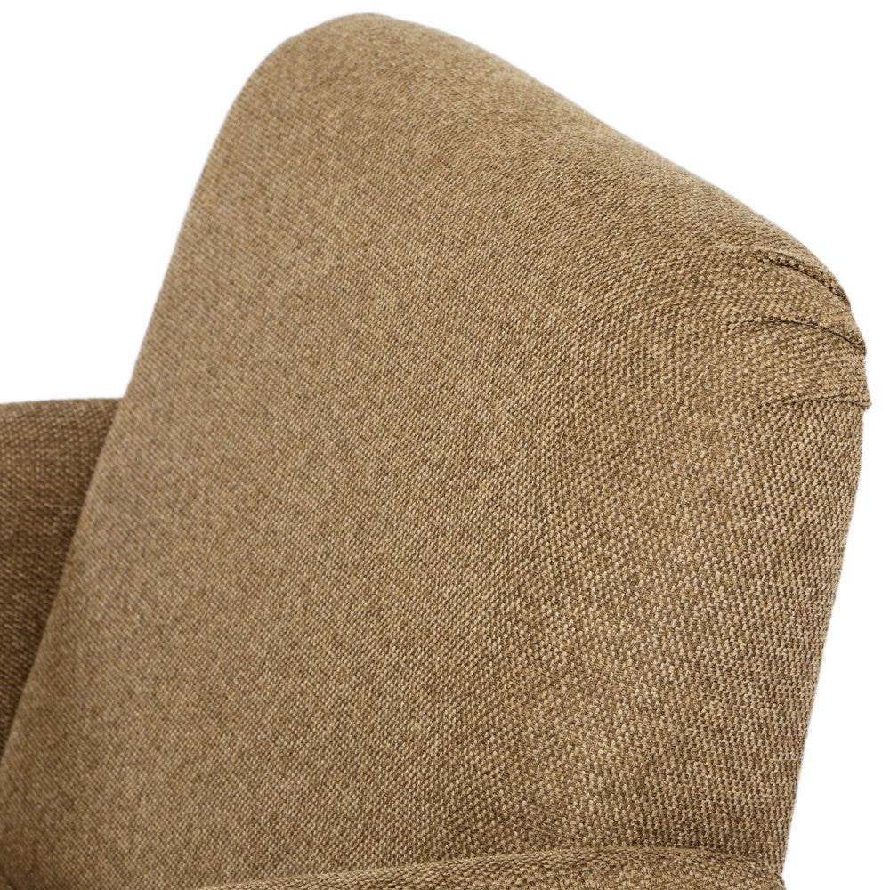 Brooks - Retro Armchair - Fabric, Dark Wood Legs - Bronze