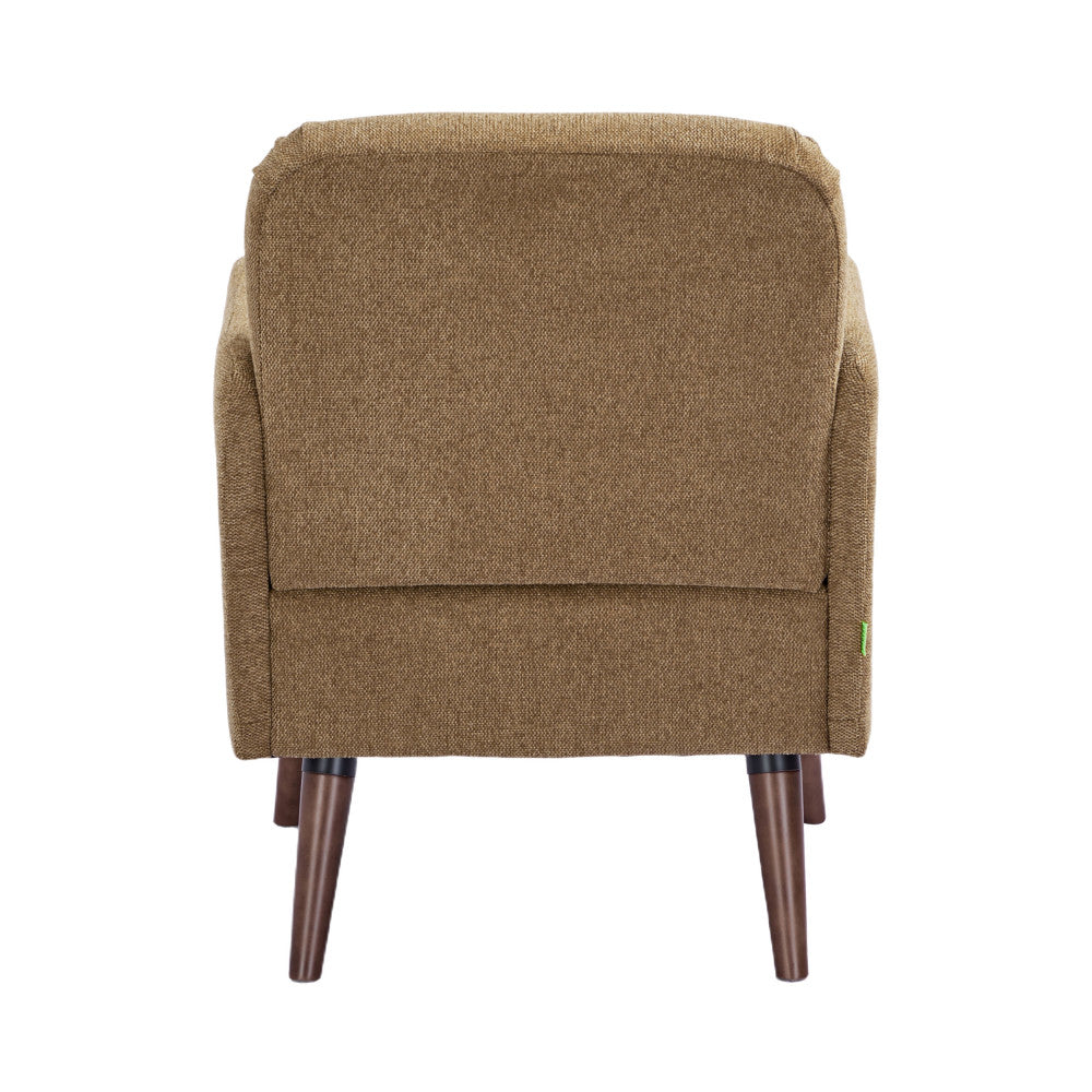 Brooks - Retro Armchair - Fabric, Dark Wood Legs - Bronze