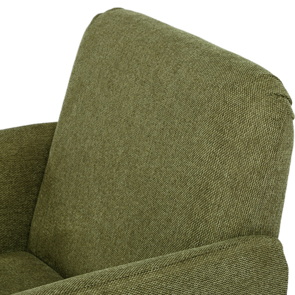 Brooks - Sillón retro - Tela, patas de madera oscura - Verde