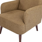 Brooks - Retro Armchair - Fabric, Dark Wood Legs - Bronze