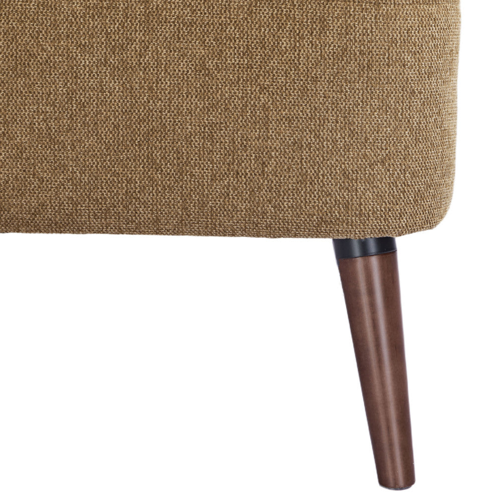 Brooks - Retro Armchair - Fabric, Dark Wood Legs - Bronze