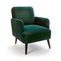 Brooks - Retro Armchair - Velvet, Dark Wood Legs - Forest Green