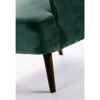 Brooks - Retro Armchair - Velvet, Dark Wood Legs - Forest Green