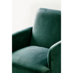 Brooks - Retro Armchair - Velvet, Dark Wood Legs - Forest Green