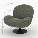 Fauteuil Ricci pivotant en tissu effet velours vert kaki