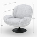 Fauteuil Ricci pivotant en tissu bouclé gris chiné