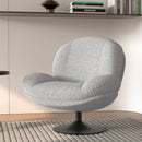 Fauteuil Ricci pivotant en tissu bouclé gris chiné
