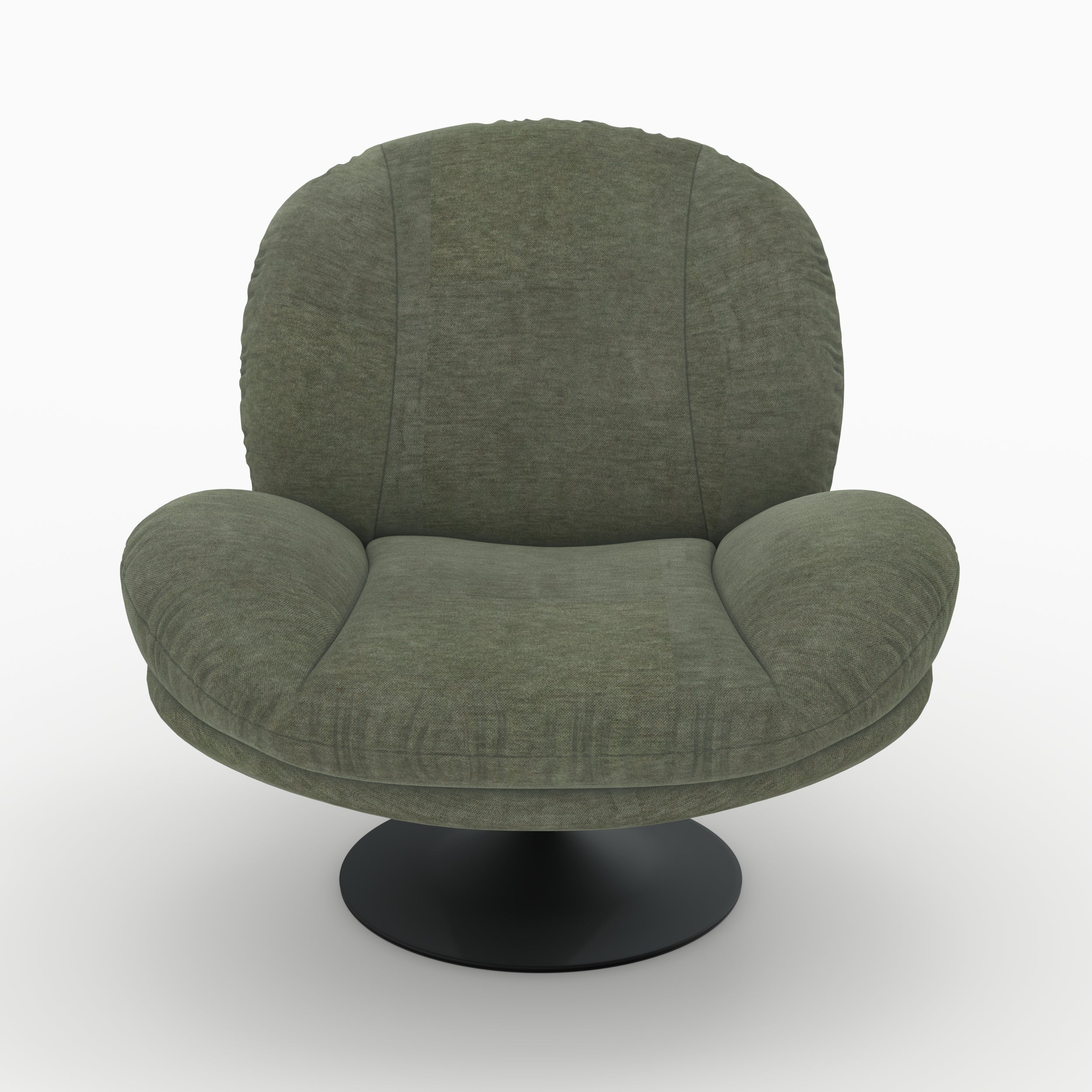 Ricci - Swivel Armchair In Khaki Green Velvet Effect Fabric