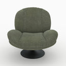 Fauteuil Ricci pivotant en tissu effet velours vert kaki