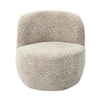 Mo - Round Armchair - Leopard-Print Fabric - Beige
