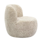 Mo - Round Armchair - Leopard-Print Fabric - Beige