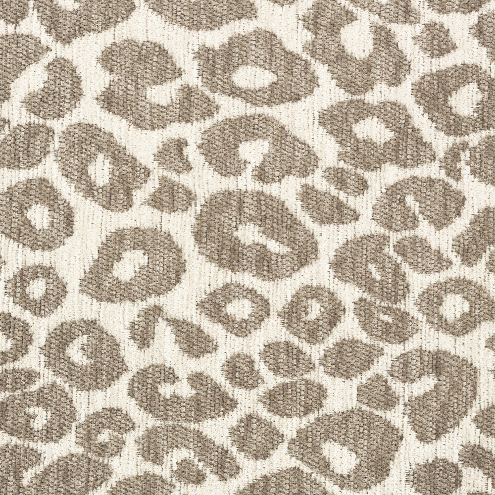 Mo - Round Armchair - Leopard-Print Fabric - Beige