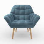 Simba - Sillón De Tela Azul Y Patas De Madera
