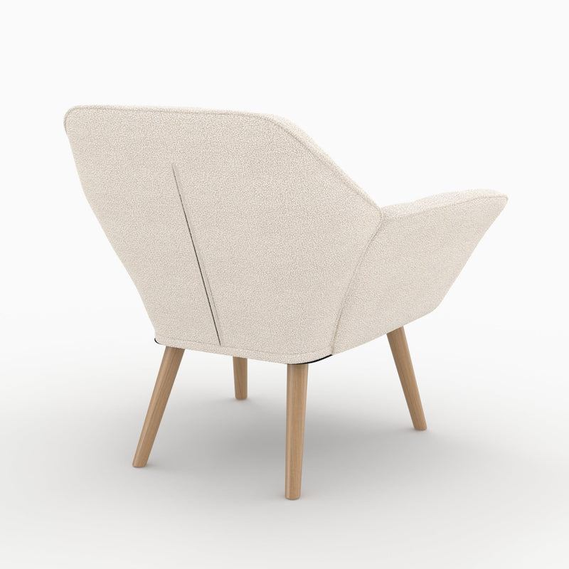 Fauteuil Simba en tissu bouclé blanc