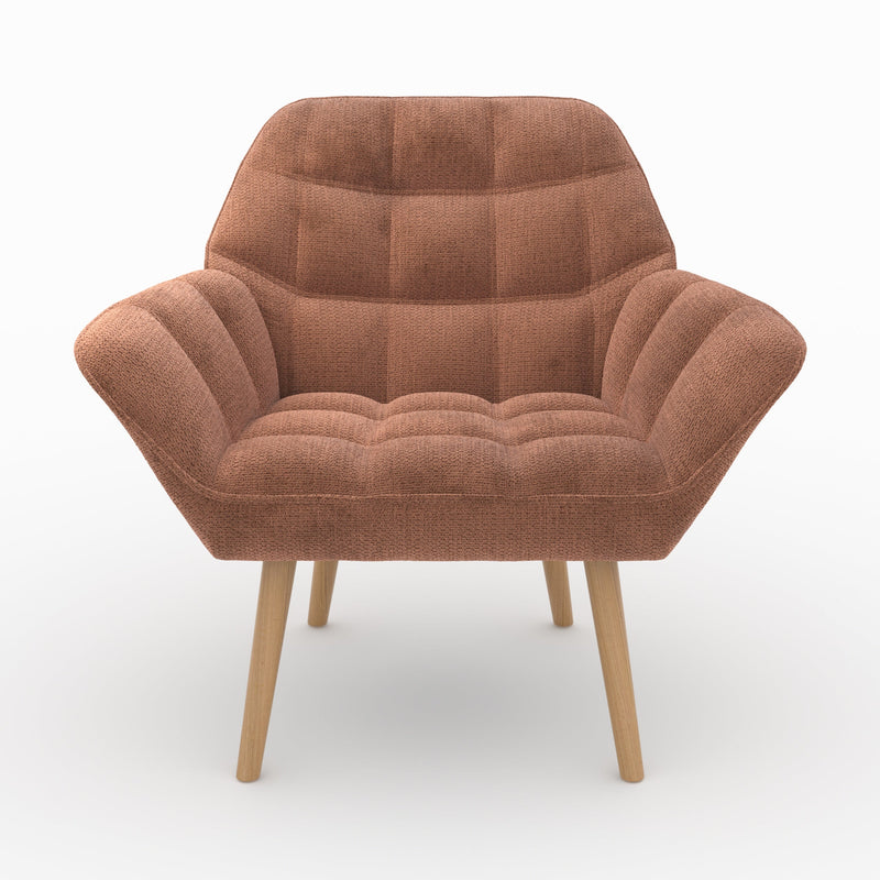 Fauteuil Simba en tissu rouge ancien
