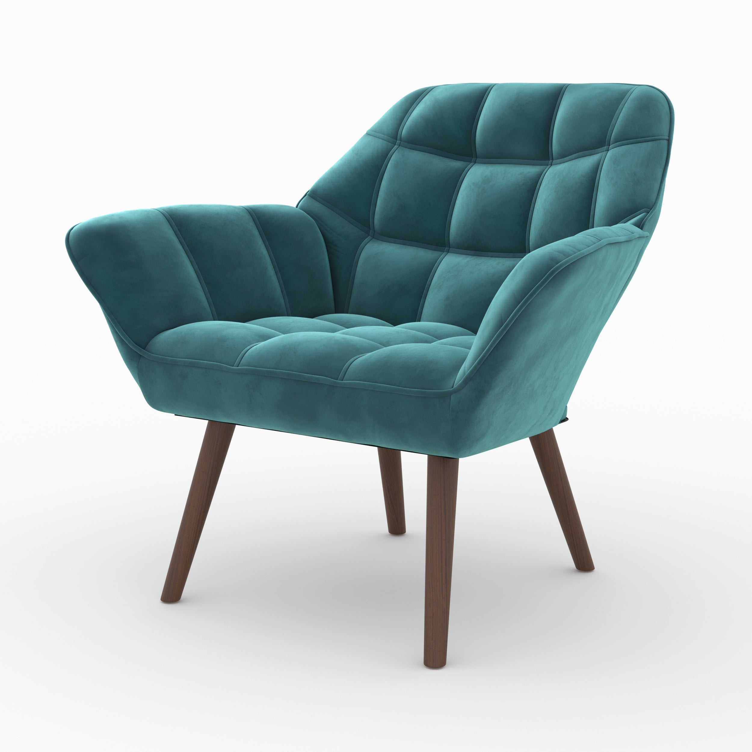 Simba - Duck Blue Velvet Armchair