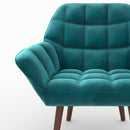 Fauteuil Simba en velours bleu canard