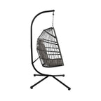 Sully - Sillón huevo colgante de jardín - Cuerda y metal - Gris antracita