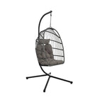 Sully - Sillón huevo colgante de jardín - Cuerda y metal - Gris antracita