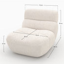 Fauteuil Teddy en tissu bouclé blanc