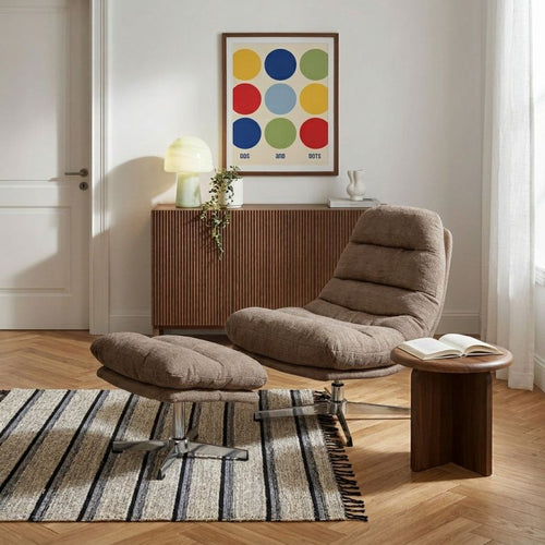 Themis - Fauteuil Rotatif 1 Place - Tissu Marron