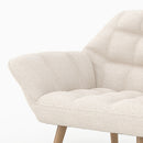 Fauteuil Simba en tissu bouclé blanc