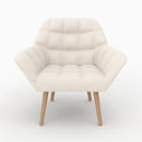 Fauteuil Simba en tissu bouclé blanc
