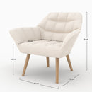 Fauteuil Simba en tissu bouclé blanc