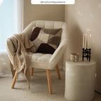 Simba - White Bouclé Fabric Armchair