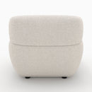 Fauteuil Teddy en tissu bouclé blanc