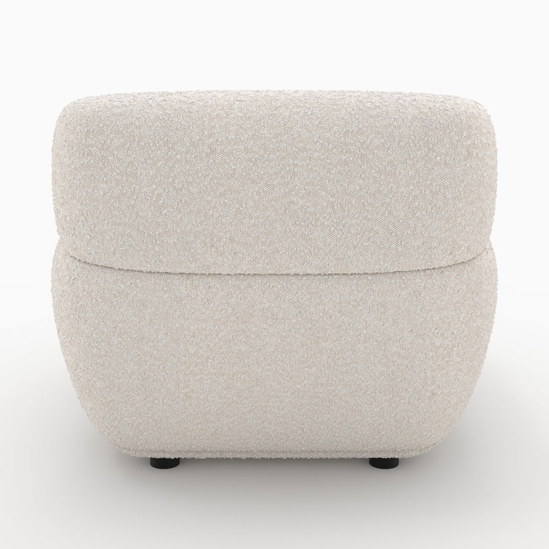 Fauteuil Teddy en tissu bouclé blanc