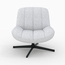 Fauteuil Elvis pivotant en tissu bouclé gris chiné