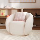 Fauteuil Naya en tissu bouclé blanc
