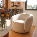 Fauteuil Naya en tissu bouclé blanc