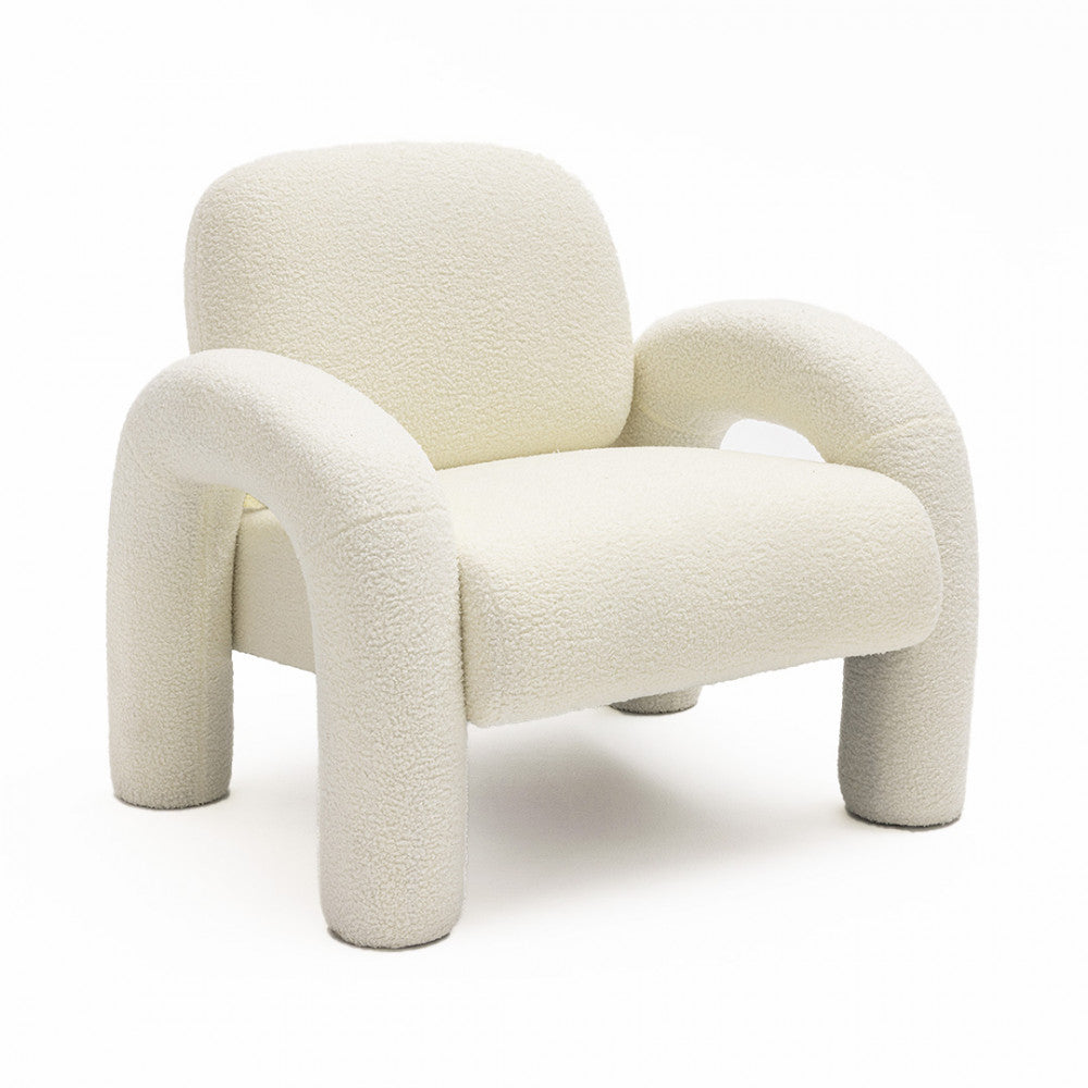Mio - Sillón - Tejido bouclé - Blanco