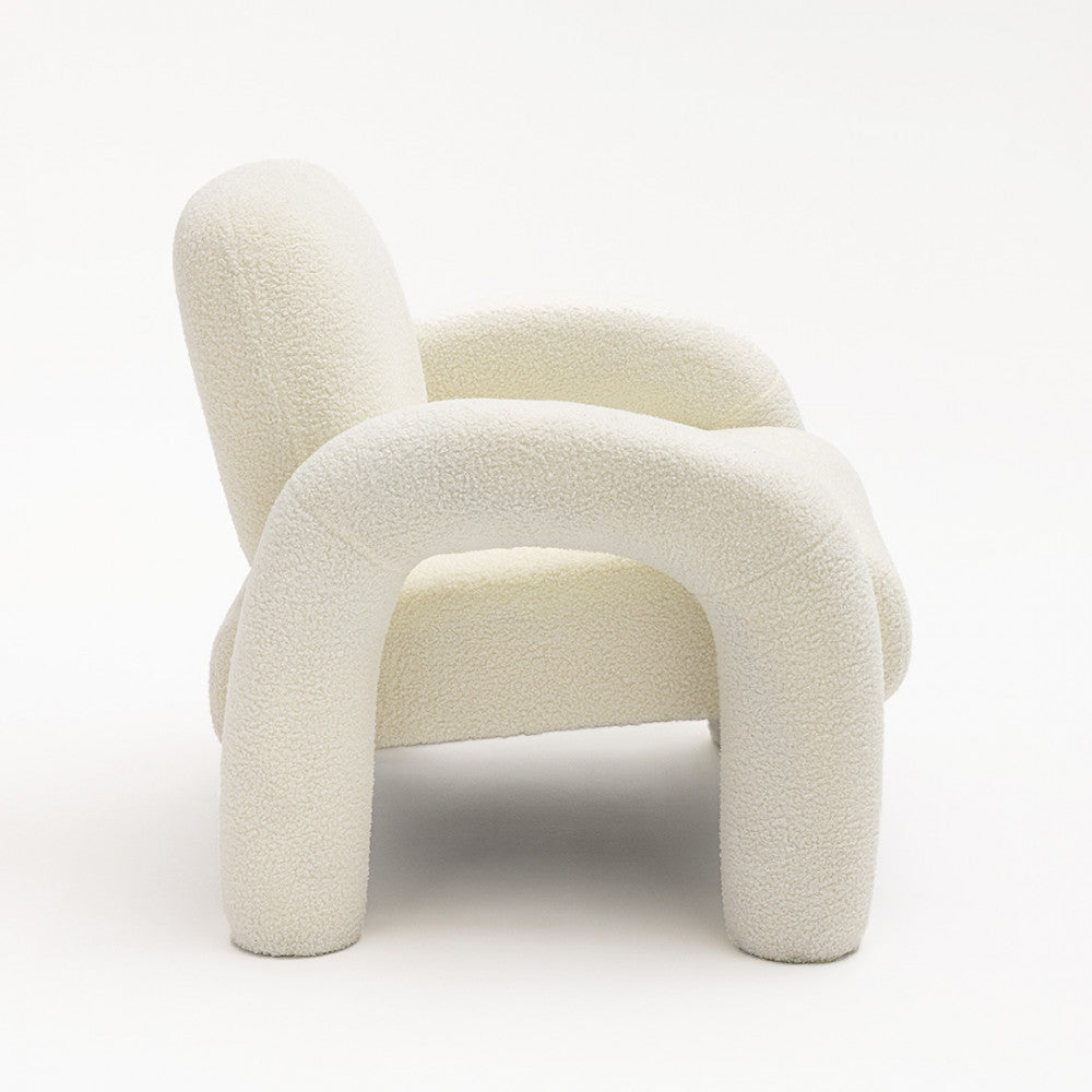 Mio - Sillón - Tejido bouclé - Blanco