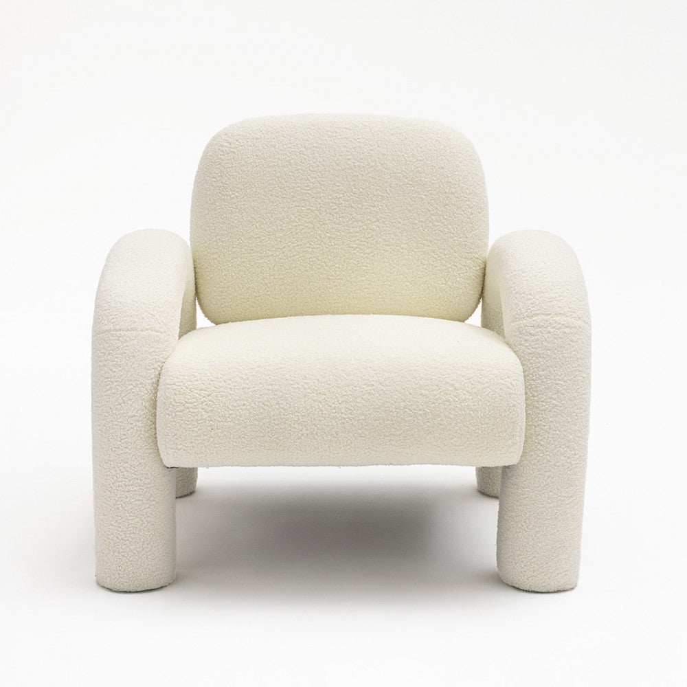 Mio - Sillón - Tejido bouclé - Blanco