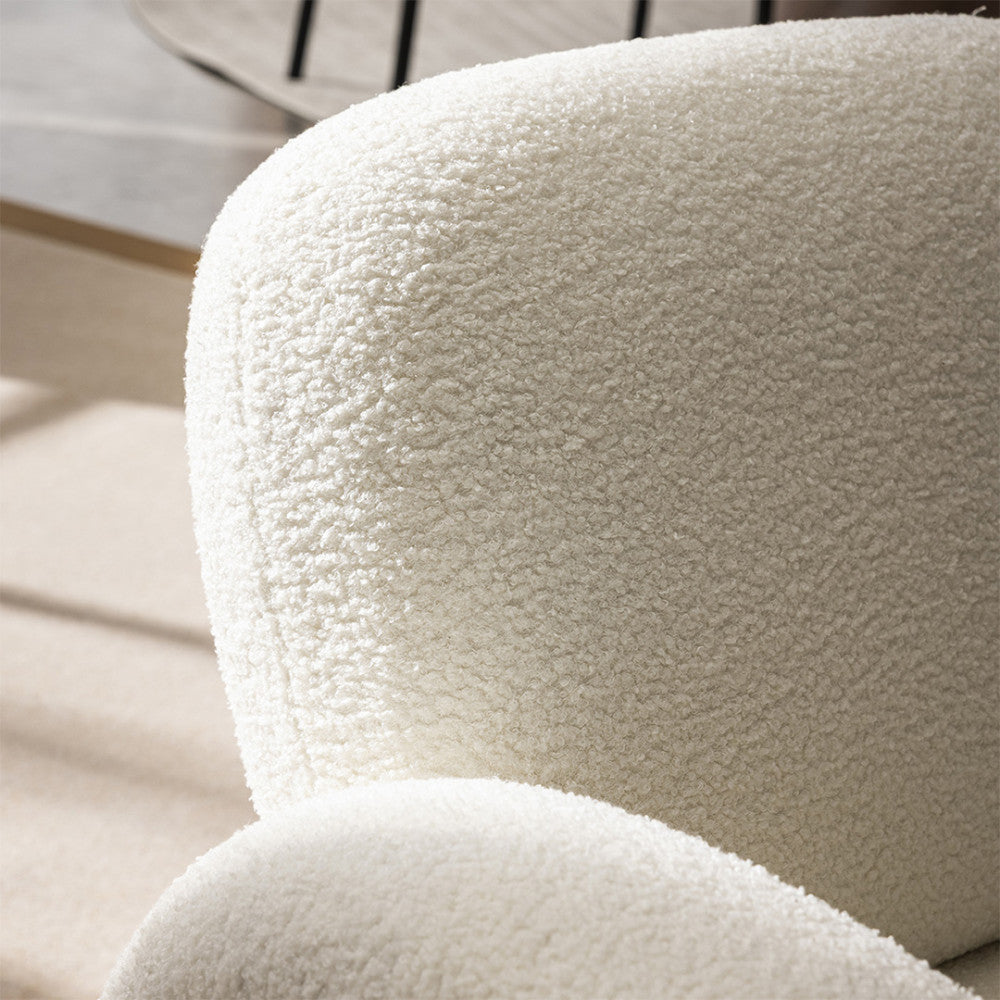 Mio - Sillón - Tejido bouclé - Blanco
