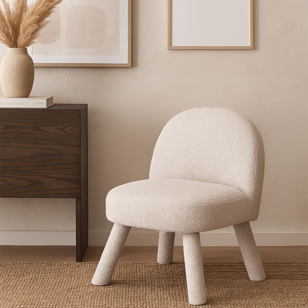 Abica - Armchair - Bouclé Fabric - White