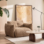 Bocca - Armchair - Fabric with Button-Tufted Backrest - Bronze