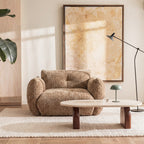 Bocca - Armchair - Fabric with Button-Tufted Backrest - Bronze