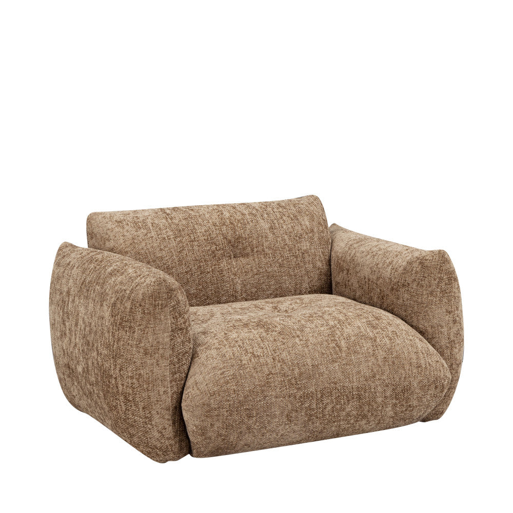 Bocca - Armchair - Fabric with Button-Tufted Backrest - Bronze