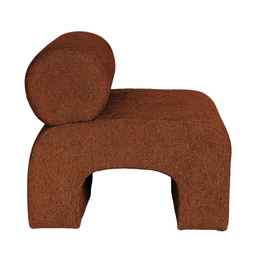 Mour - Armchair - Soft Fabric - Mottled Rust