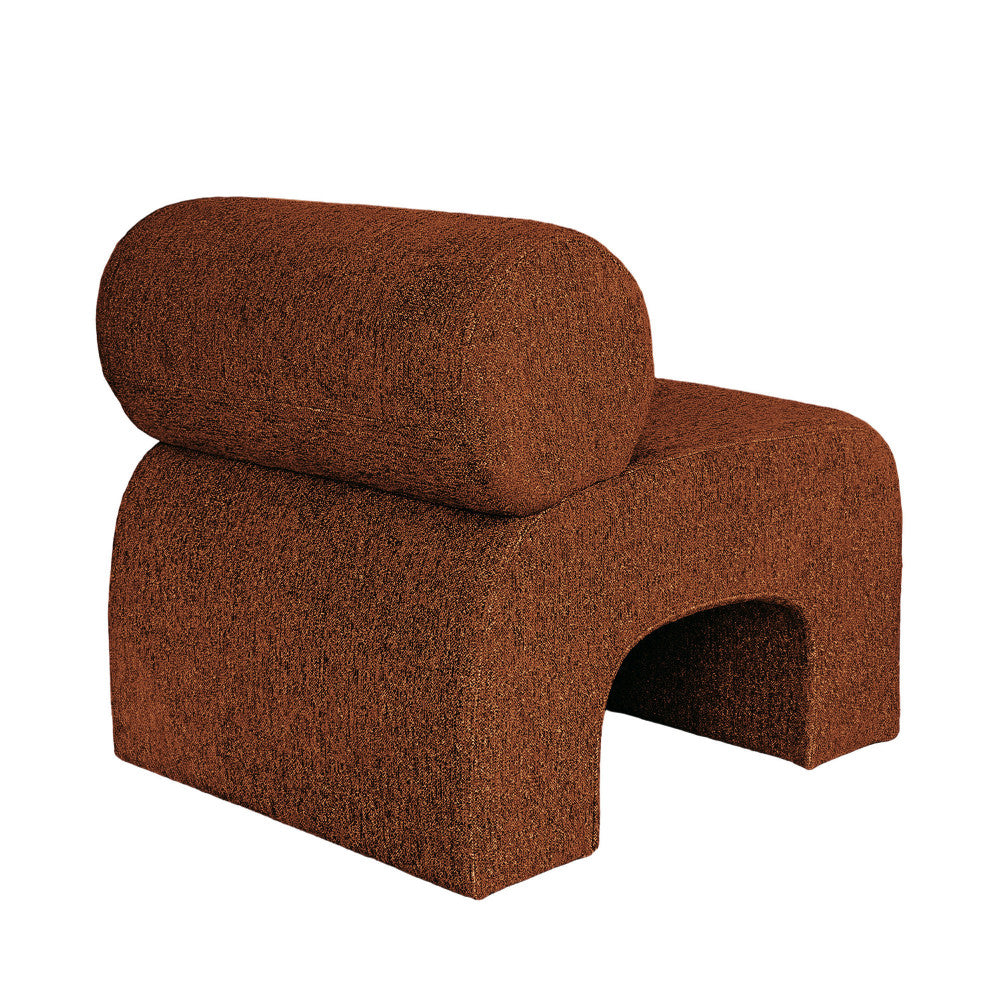 Mour - Armchair - Soft Fabric - Mottled Rust