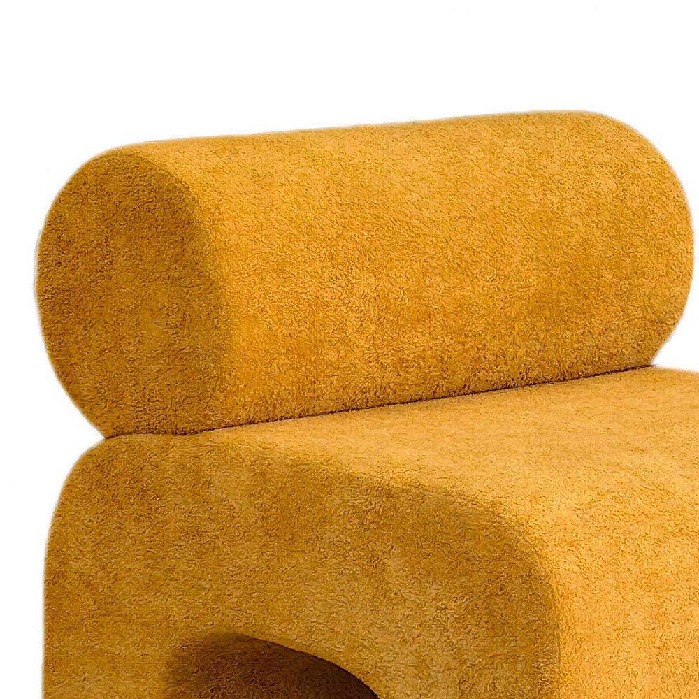Mour - Fauteuil - Tissu Doux - Jaune Moutarde