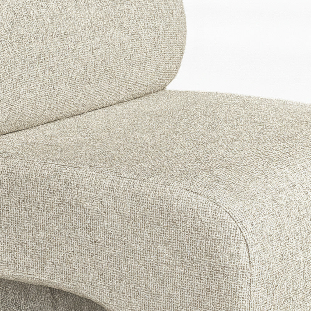 Mour - Sillón - Tela suave - Beige jaspeado