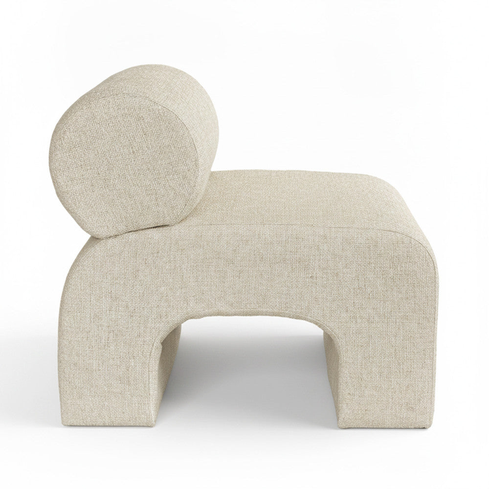 Mour - Sillón - Tela suave - Beige jaspeado